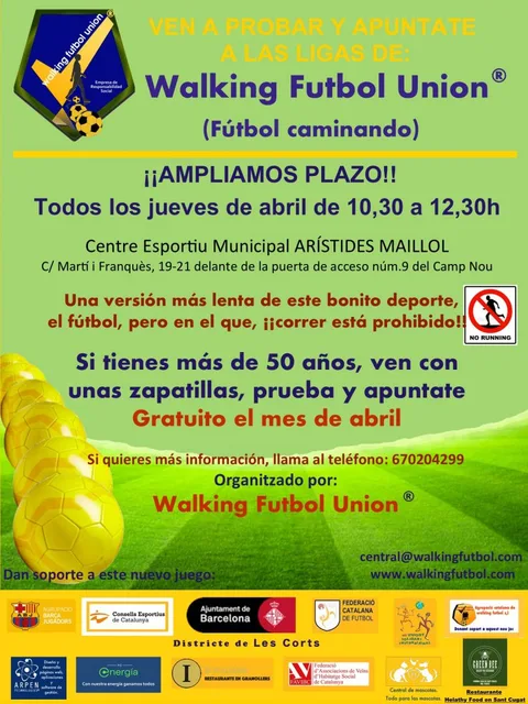 Juega a Walking Futbol Union todos los jueves de Julio