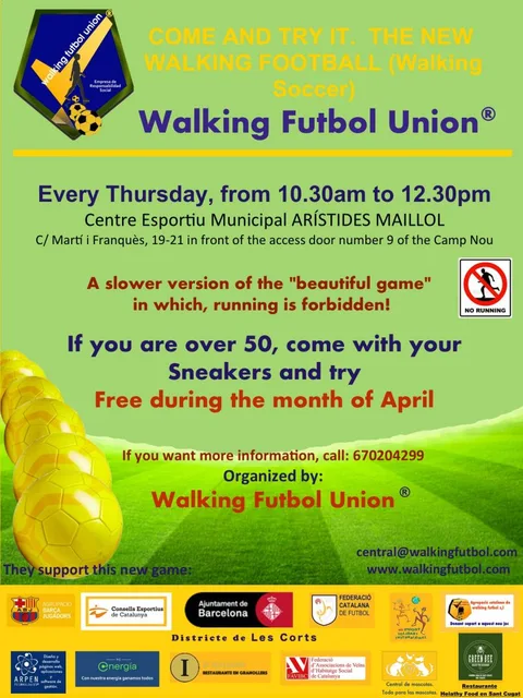 Play Walking Futbol Union every Thursday in July